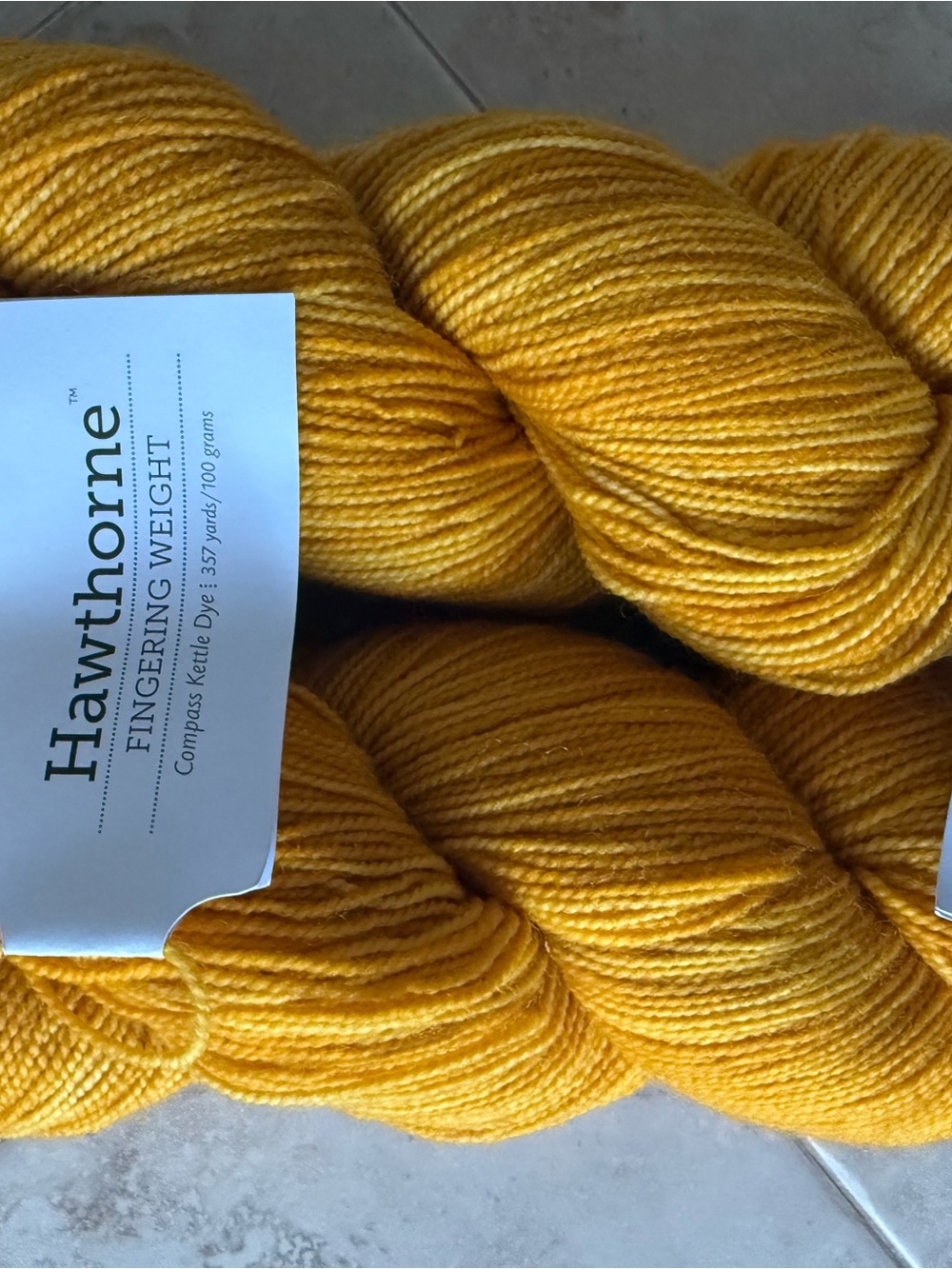 Hawthorne Fingering Weight Yarn - Golden Yellow - Compass